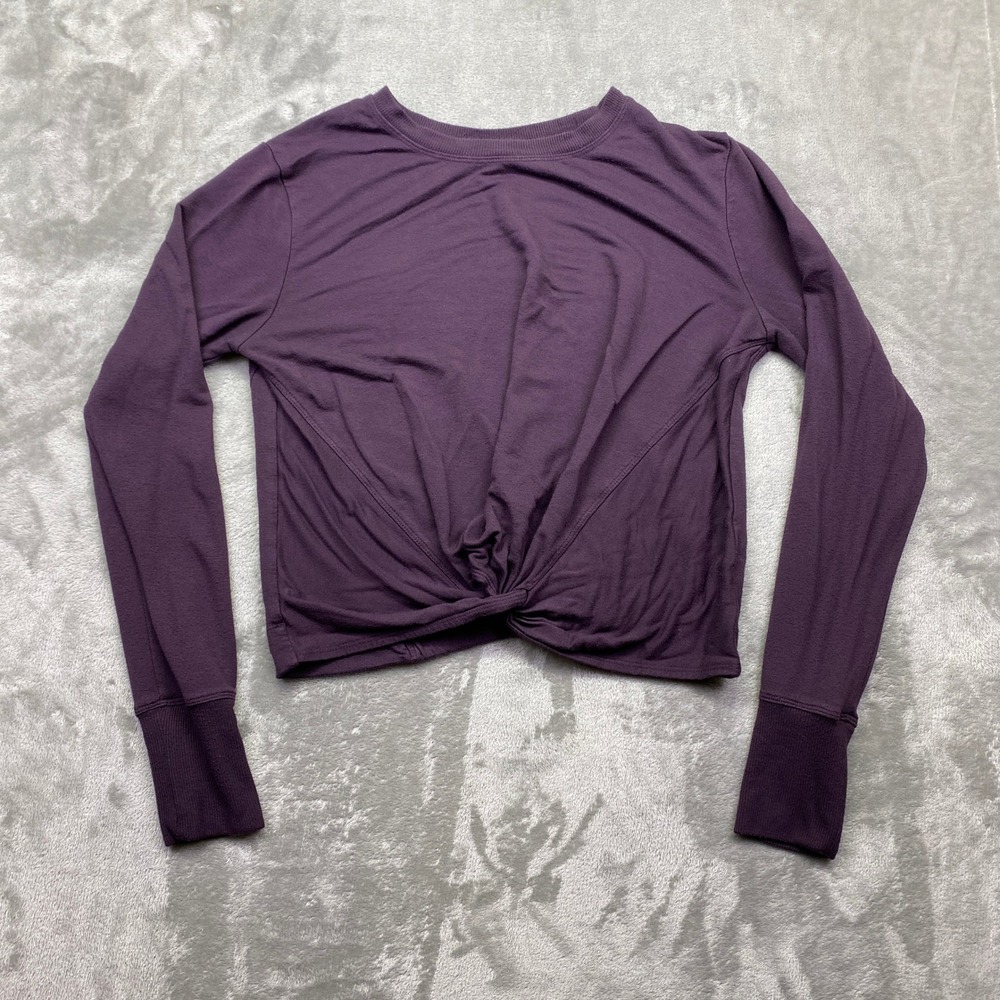 Athleta Essence Twist Top Front Long Sleeve Cropped‎ Athletic Top XS Grunge